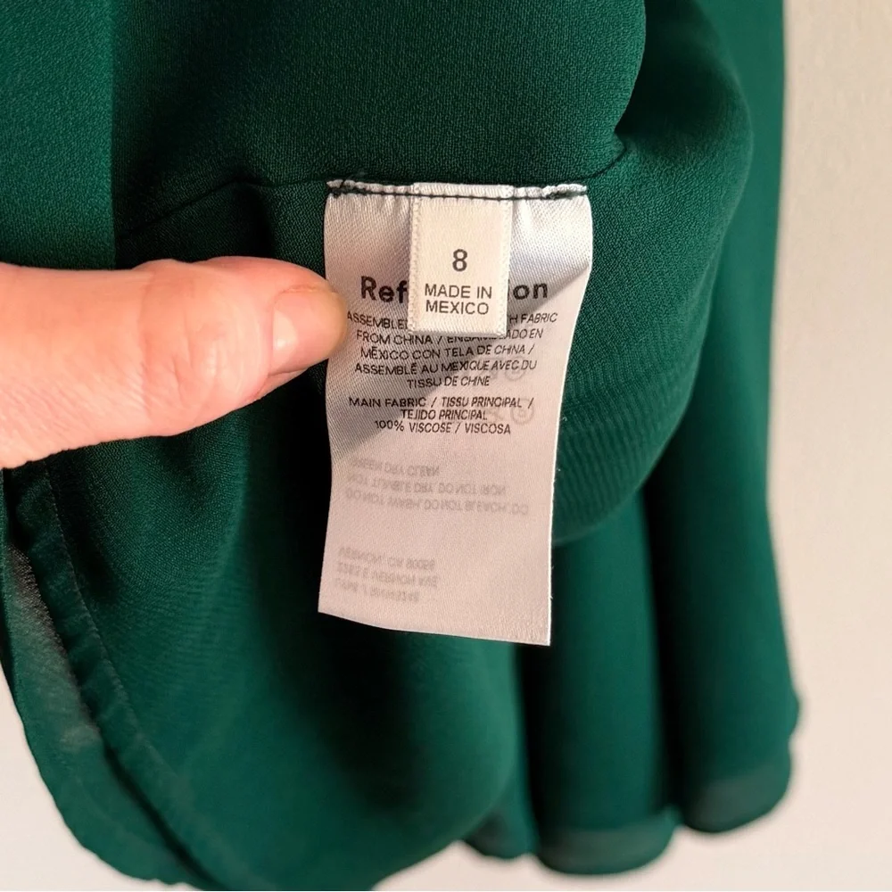 Reformation Juliette Dress In Emerald Green - Picture 11 of 13